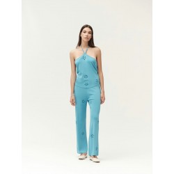 TOP SCOLLO AMERICA CON FIORI LUREX - WW30063