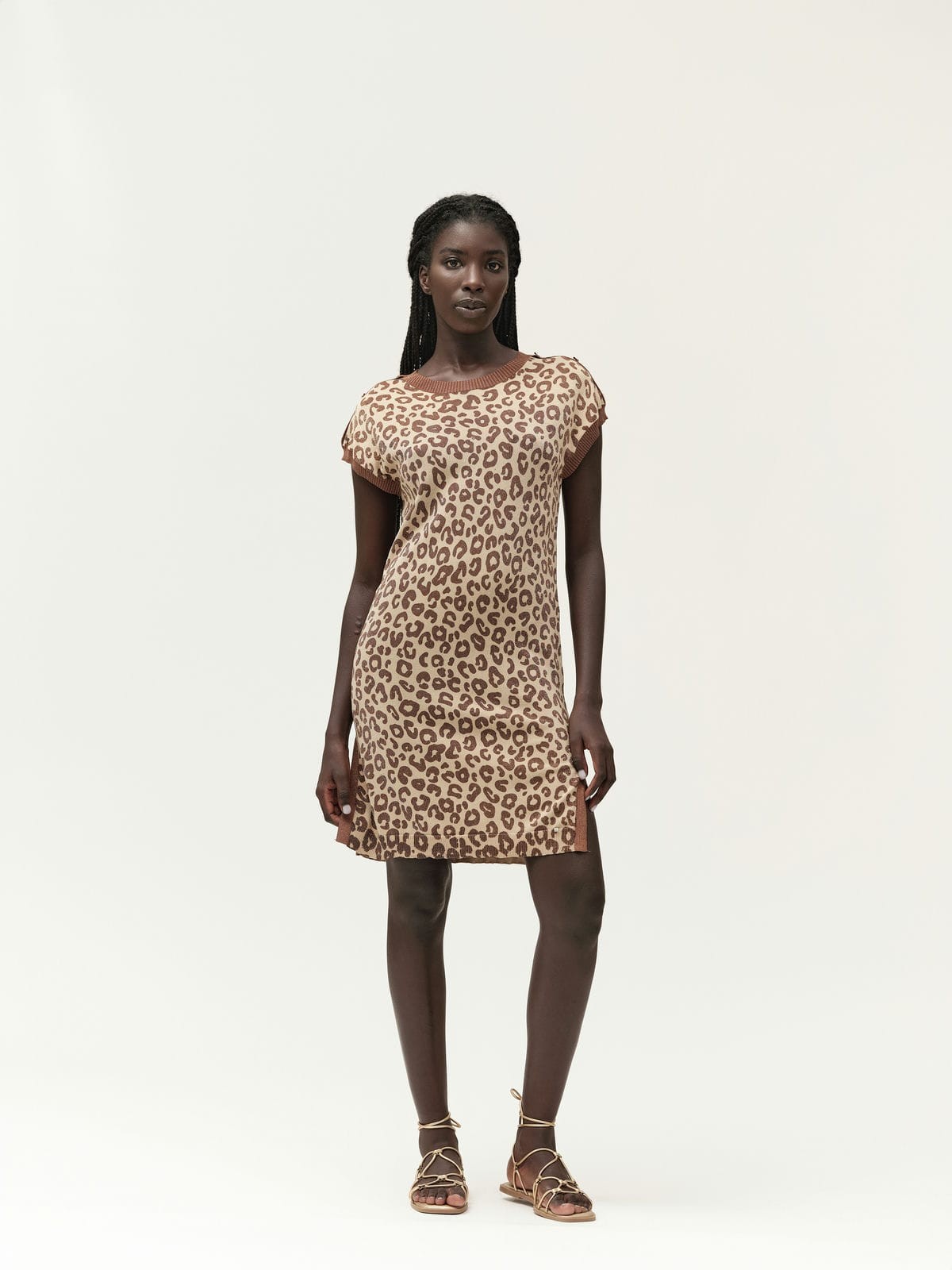 ABITO IN MAGLIA FANTASIA ANIMALIER - WW30082