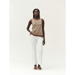 SMANICATO IN MAGLIA FANTASIA ANIMALIER - WW30083