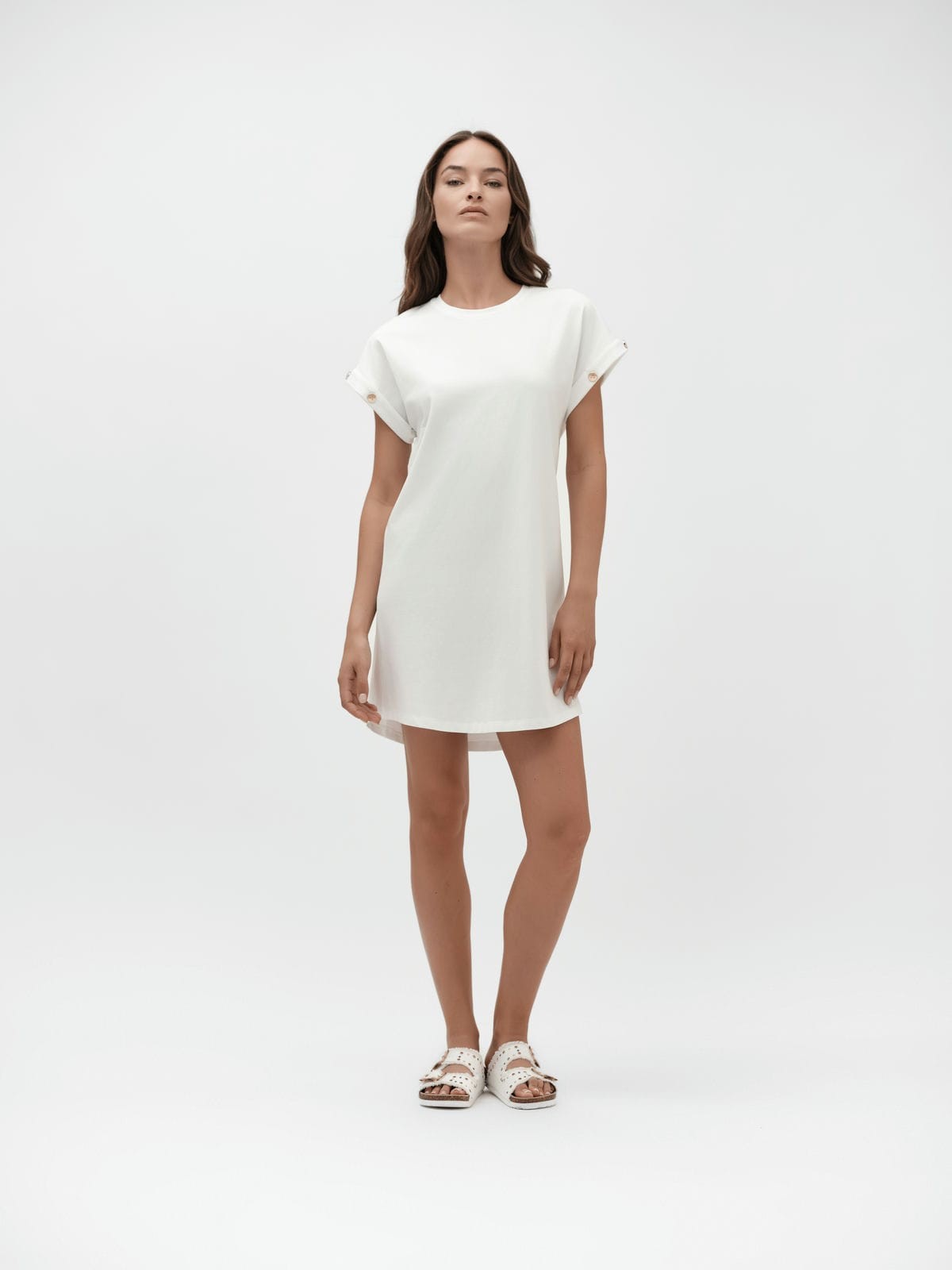 ABITO T-SHIRT CON BOTTONI ORO - WW30112