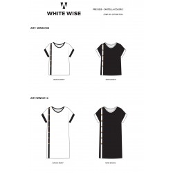 ABITO T-SHIRT BICOLORE CON BOTTONI ORO - WW30114