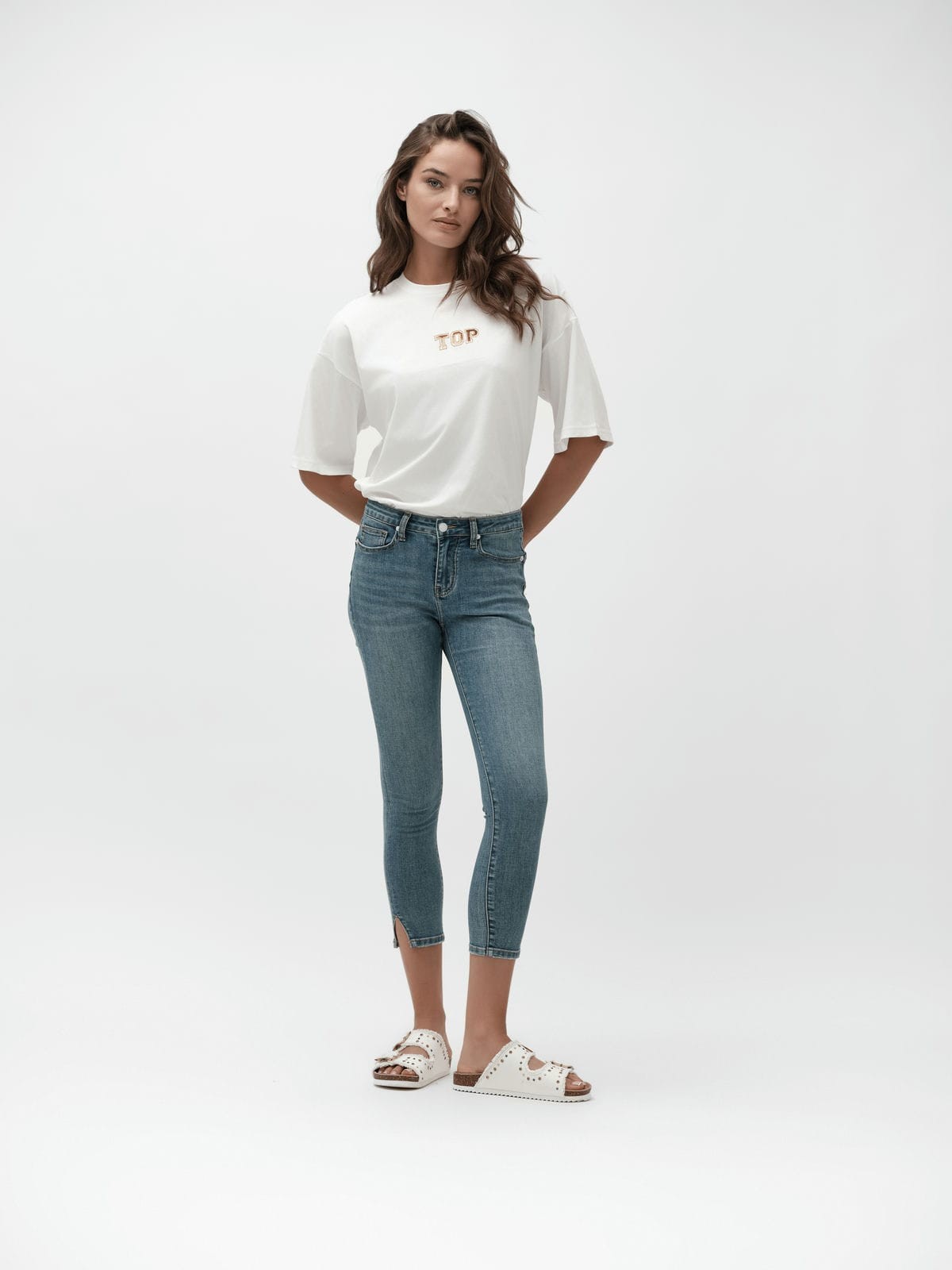 T SHIRT SCRITTA PAILLETTES TOP - WW30121