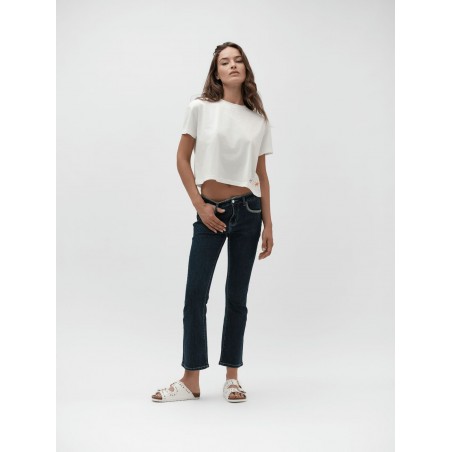 CROP TOP SCRITTA RICAMATA MULTICOLOR - WW30127