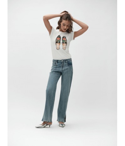 T-SHIRT STAMPA MOCASSINI - WW30156