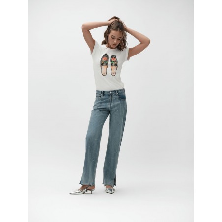 T-SHIRT STAMPA MOCASSINI - WW30156