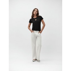 T SHIRT CON CUORE CUT OUT E STRASS - WW30160