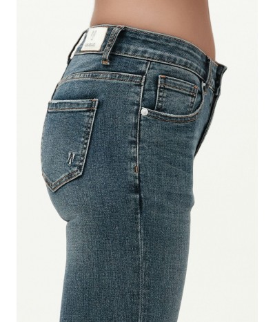 MAYA - JEANS FLARE SLIM MEDIUM WAIST CON STRAPPI - WW30201