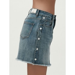 LUCY - MINIGONNA DENIM BOTTONI LATERALI - WW30223