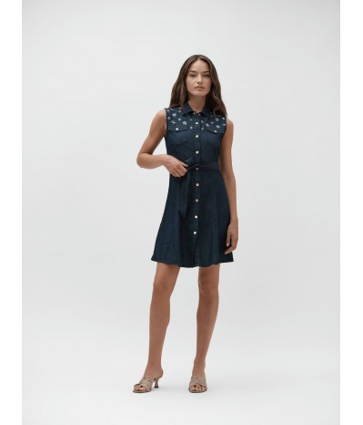 SCAMICIATO IN CHAMBRAY CON APPLICAZIONI - WW30252