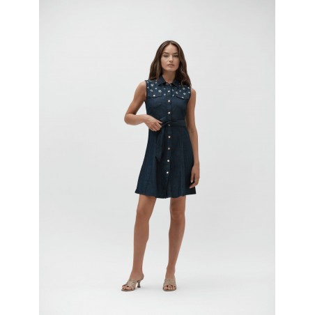 SCAMICIATO IN CHAMBRAY CON APPLICAZIONI - WW30252