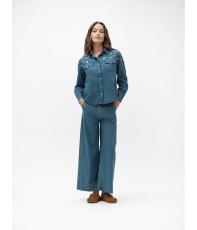 PANTALONE AMPIO IN CHAMBRAY - WW30257