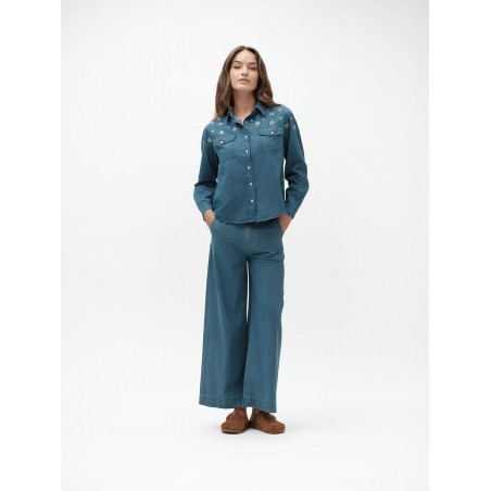 PANTALONE AMPIO IN CHAMBRAY - WW30257