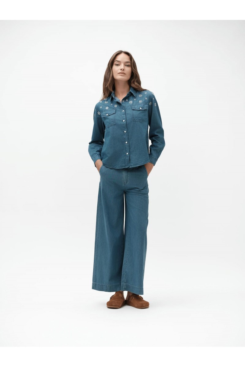 PANTALONE AMPIO IN CHAMBRAY - WW30257