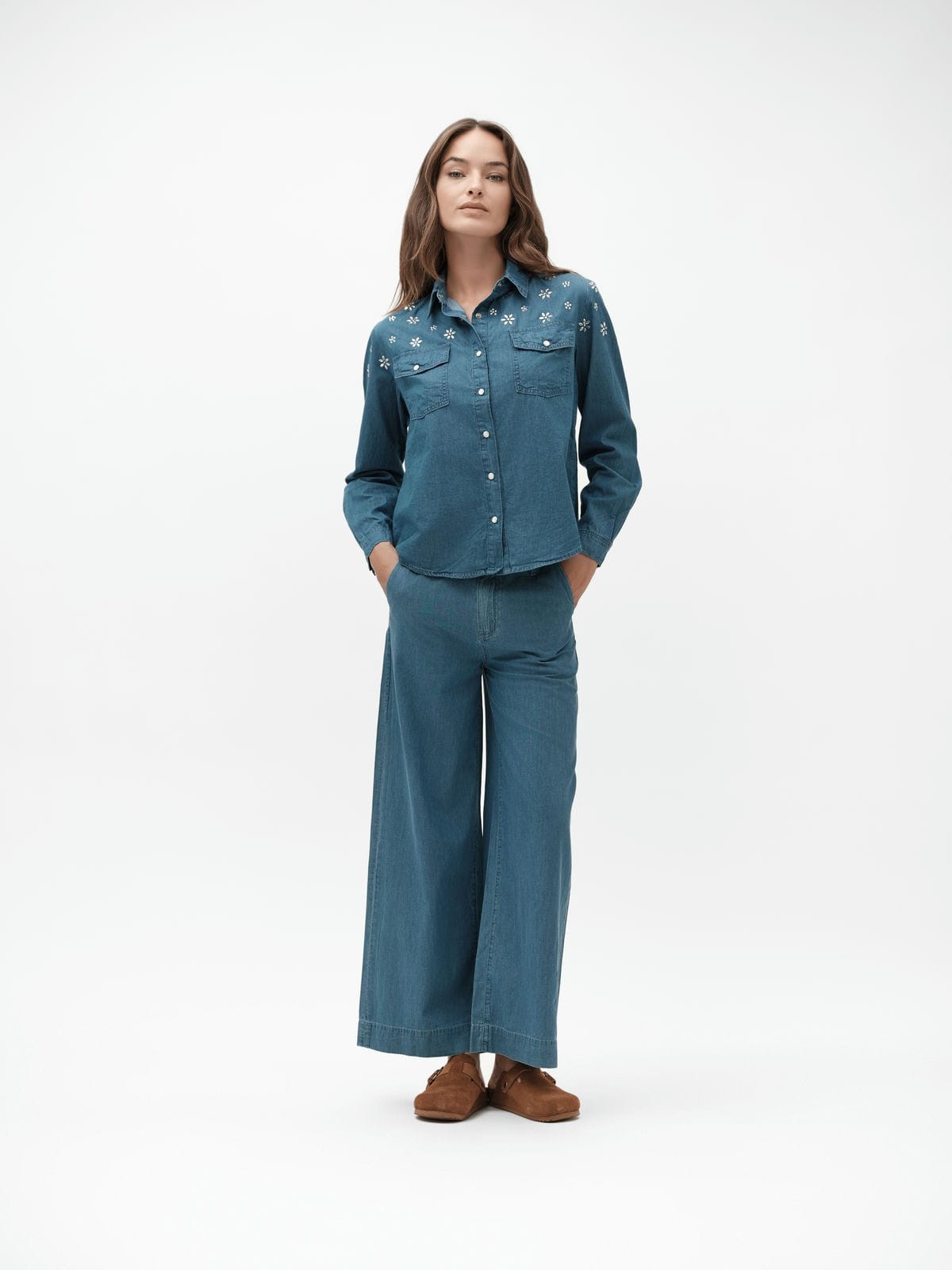 PANTALONE AMPIO IN CHAMBRAY - WW30257