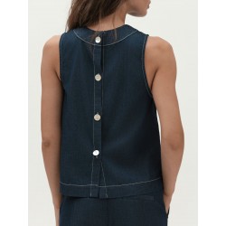 TOP IN CHAMBRAY CON ABBOTTONATURA DIETRO - WW30261