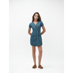 ABITO DOPPIOPETTO IN CHAMBRAY CON BOTTONI ORO - WW30262