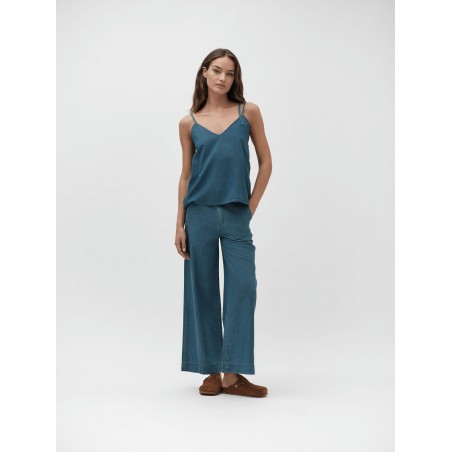 CANOTTA IN CHAMBRAY  A BRETELLINE CON FIOCCO - WW30264