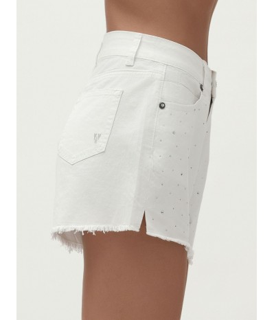 SHORTS IN BULL CON SPACCHETTO CON STRASS - WW30284