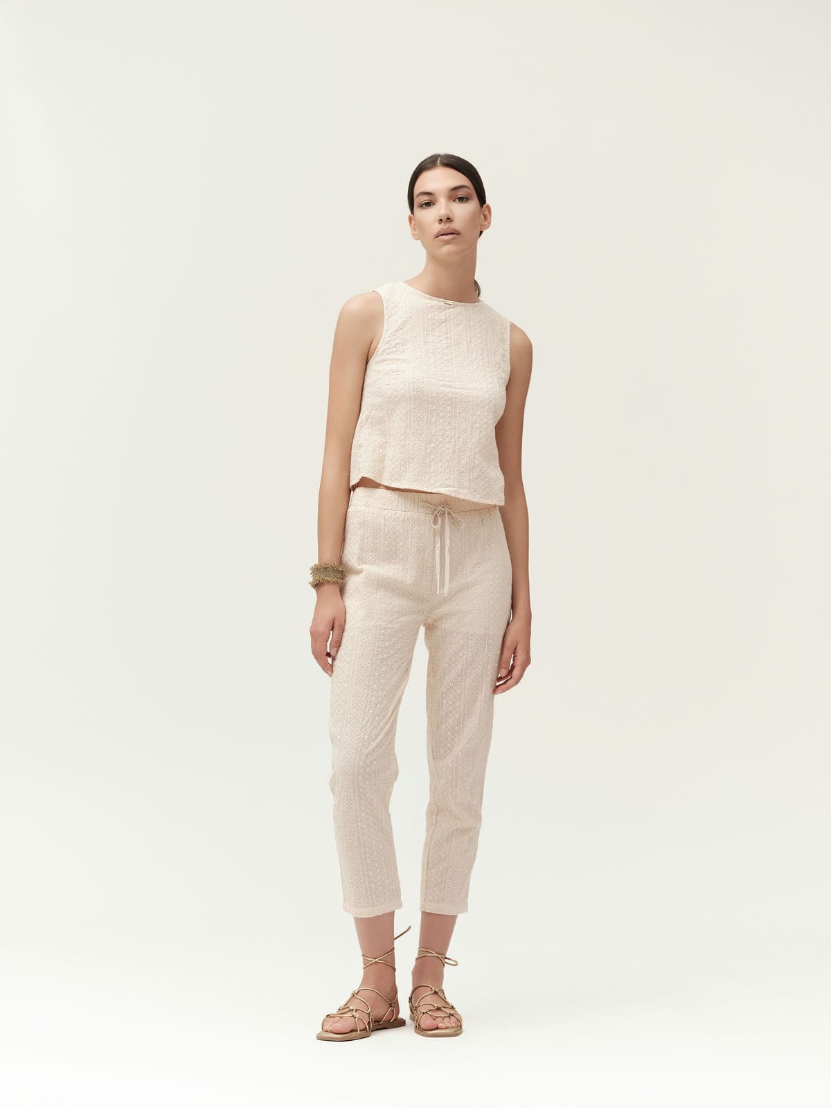 PANTALONI CON COULISSE IN PIZZO SANGALLO - WW30404
