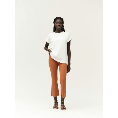 PANTALONE A ZAMPETTA SFRANGIATO GABARDINA - WW30509