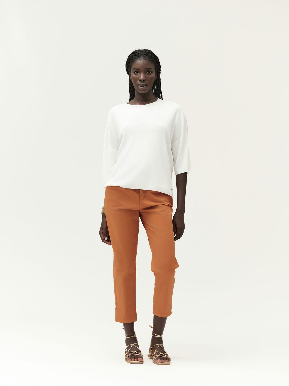 PANTALONE CON PINCES E RISVOLTO GABARDINA - WW30511