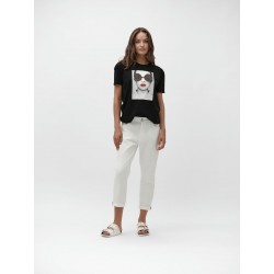 PANTALONE BASICO IN BULL CON RISVOLTO - WW30514