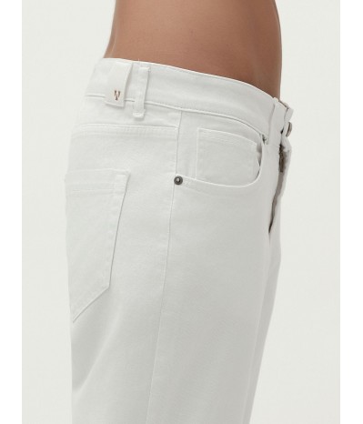 PANTALONE BASICO IN BULL CON RISVOLTO - WW30514