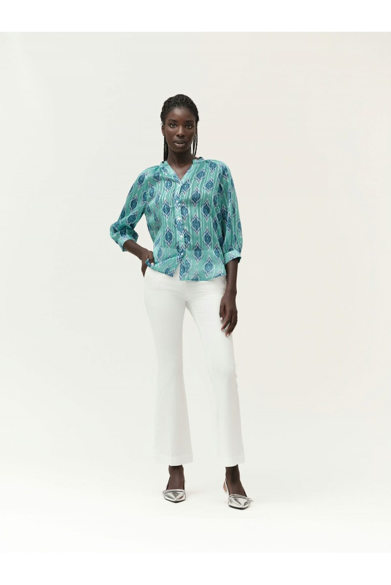 PANTALONE A SIGARETTA CON VITA ELASTICA BI-STRETCH - WW30525
