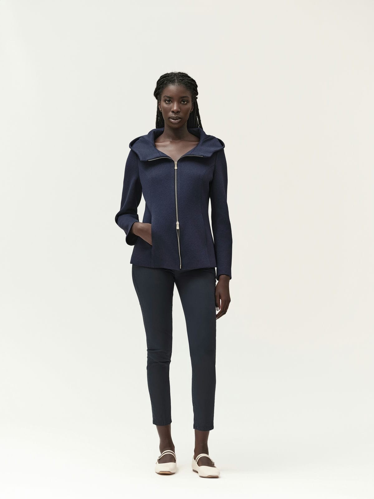 GIACCA IN  NEOPRENE CON CAPPUCCIO - WW30549