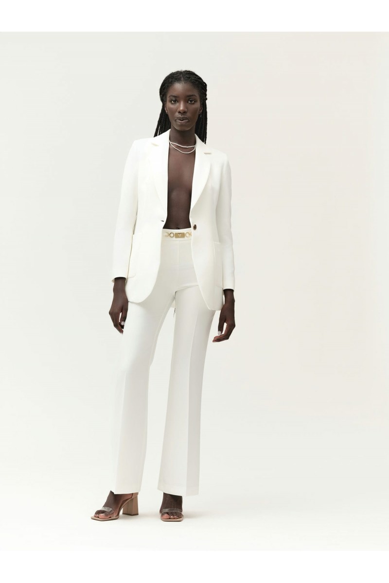 WHITE WISE GIACCA IN BI-STRETCH CON APPLICAZIONE ORO - WW30555 
