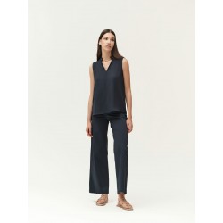 BLUSA SMANICATA IN GEORGETTE CON CATENA - WW30751