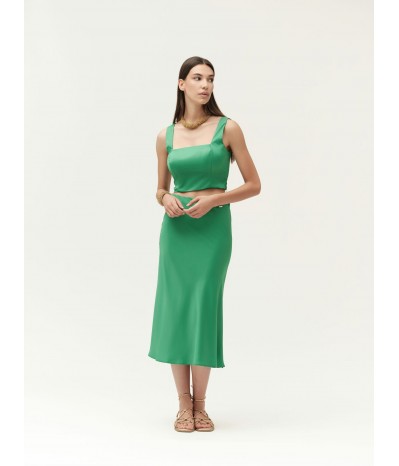 CROPTOP IN RASO CON SCOLLO QUADRATO - WW30757