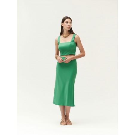 CROPTOP IN RASO CON SCOLLO QUADRATO - WW30757