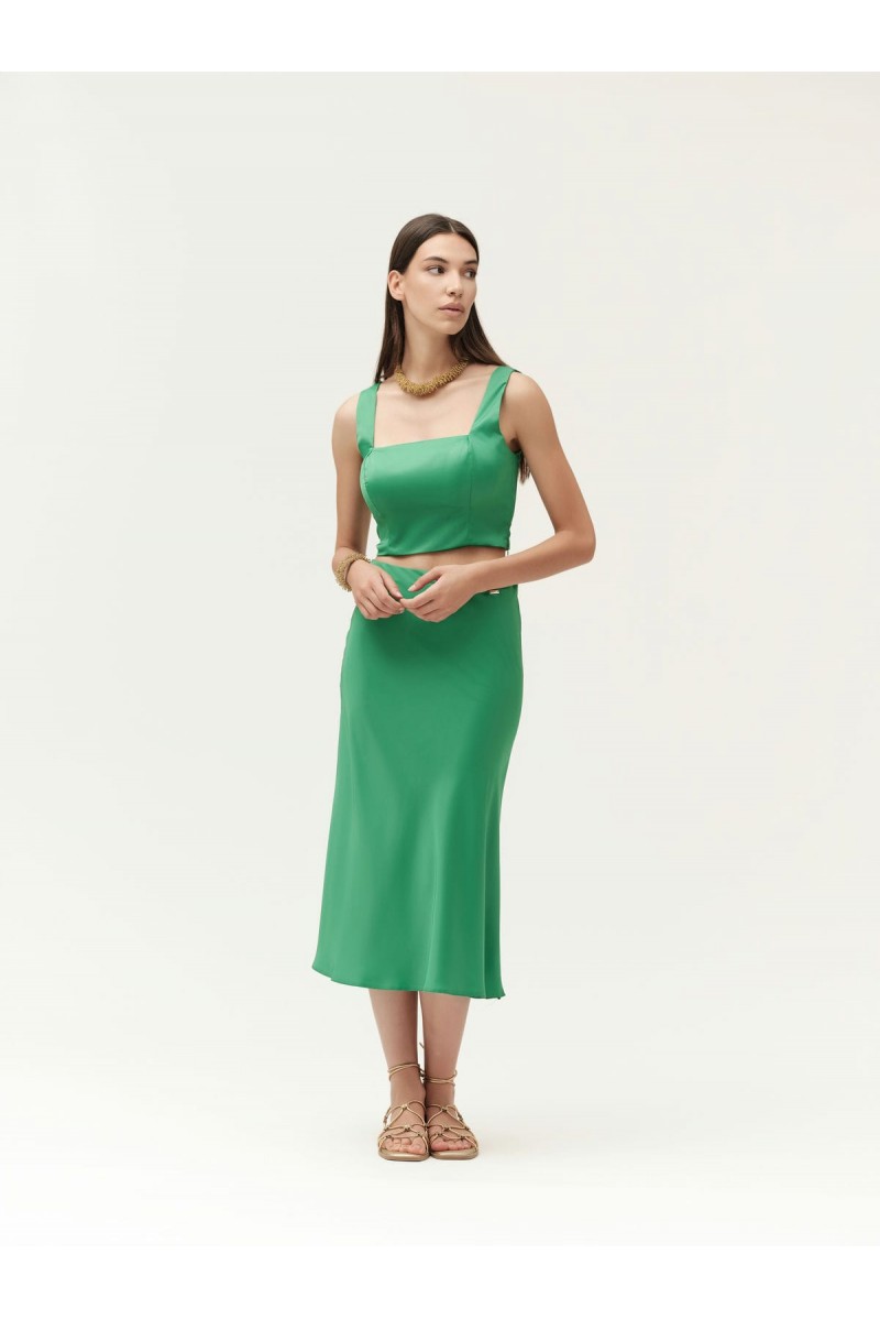 CROPTOP IN RASO CON SCOLLO QUADRATO - WW30757