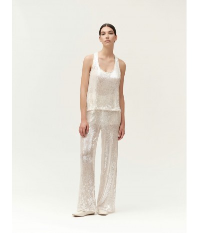 TOP SMANICATO IN PAILLETTES - WW30809