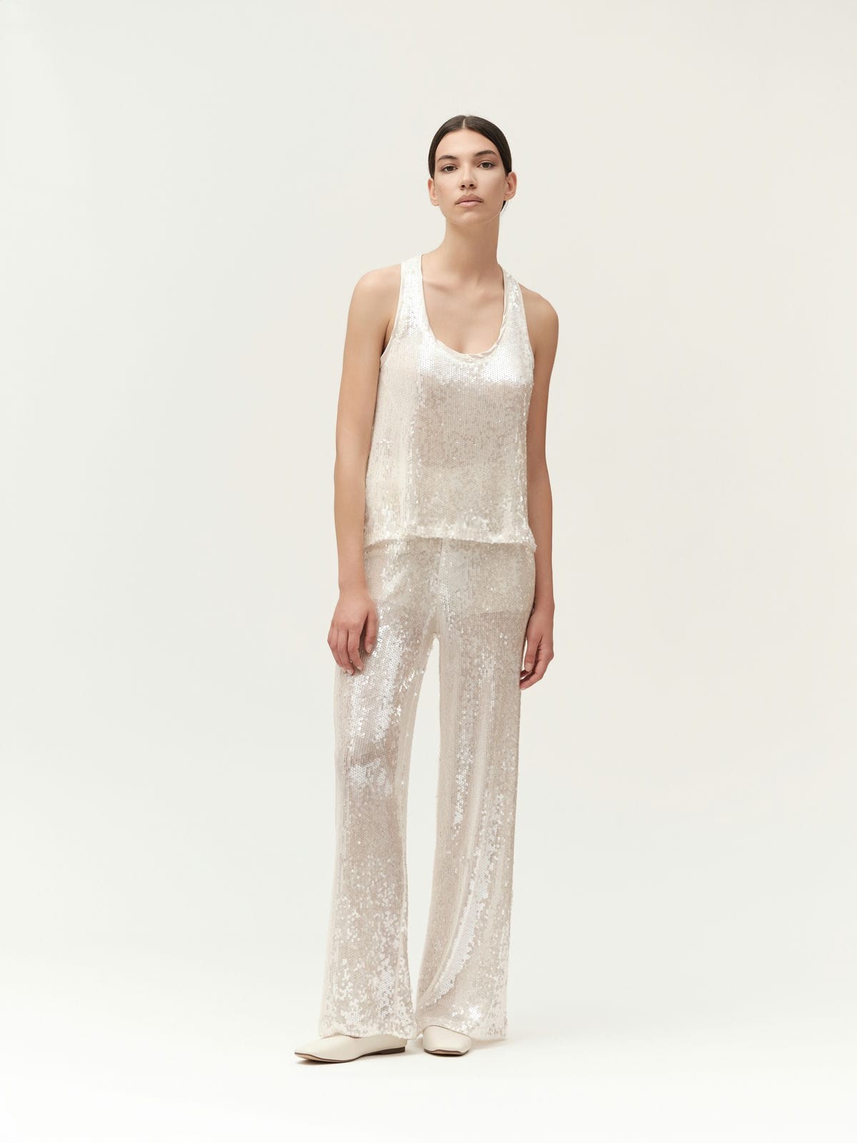 TOP SMANICATO IN PAILLETTES - WW30809
