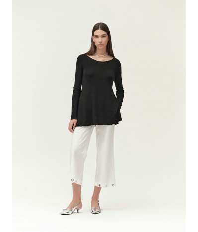 PANTALONE MIDI CON OCCHIELLI DECORATIVI - WW30905