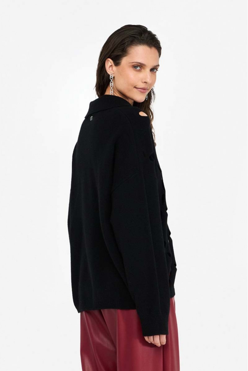 LIU JO MAGLIA SCOLLO V JEANSERIA