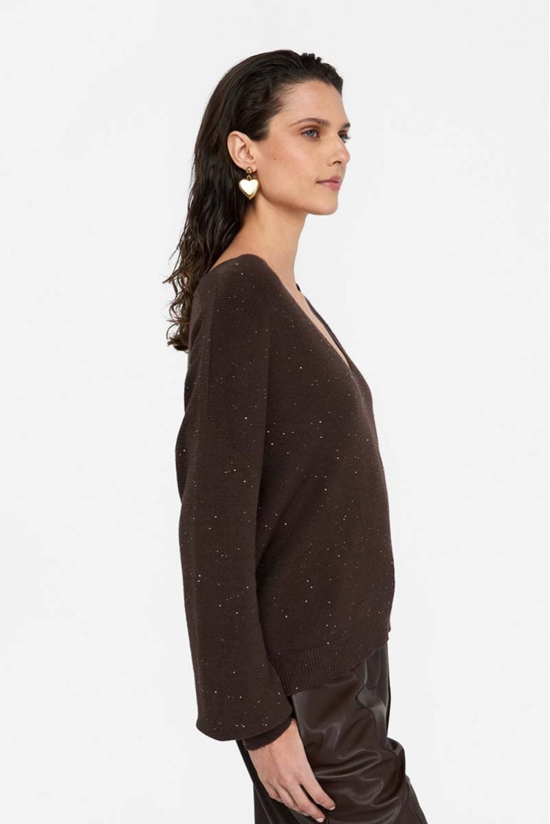 LIU JO MAGLIA SCOLLO V JEANSERIA