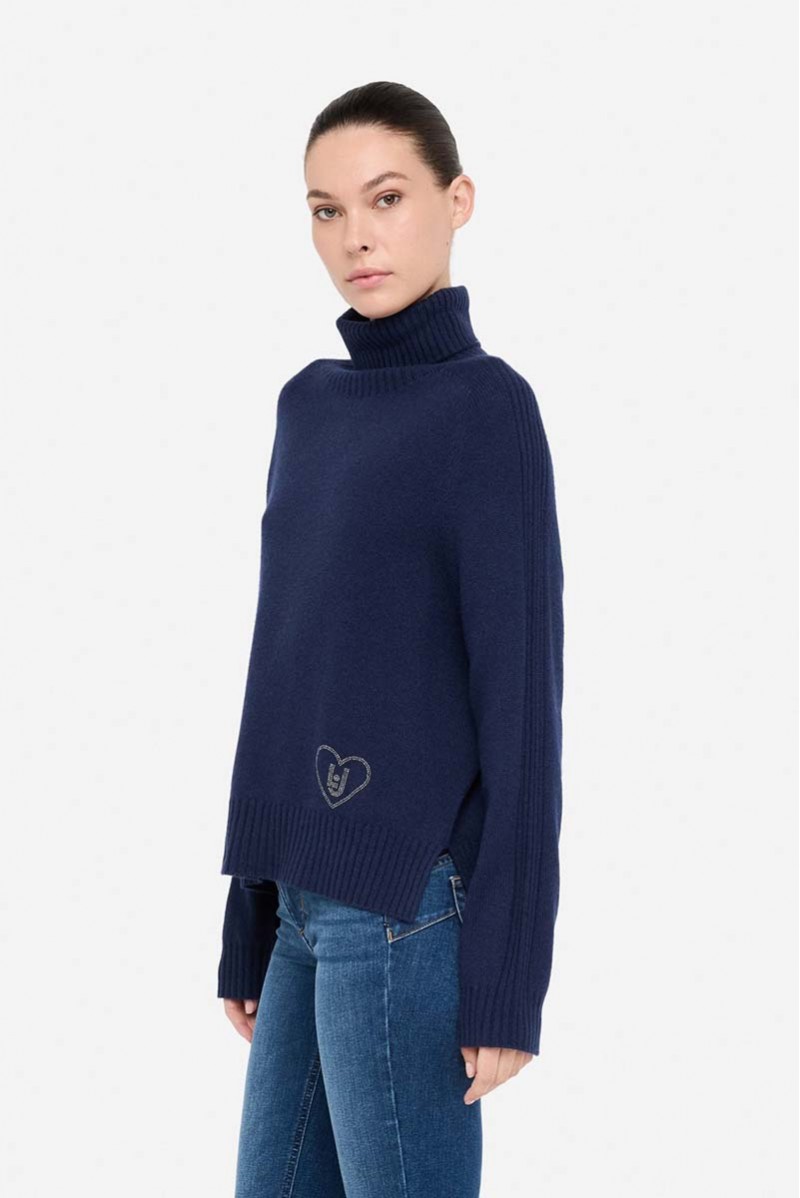 LIU JO MAGLIA COLLO ALTO JEANSERIA