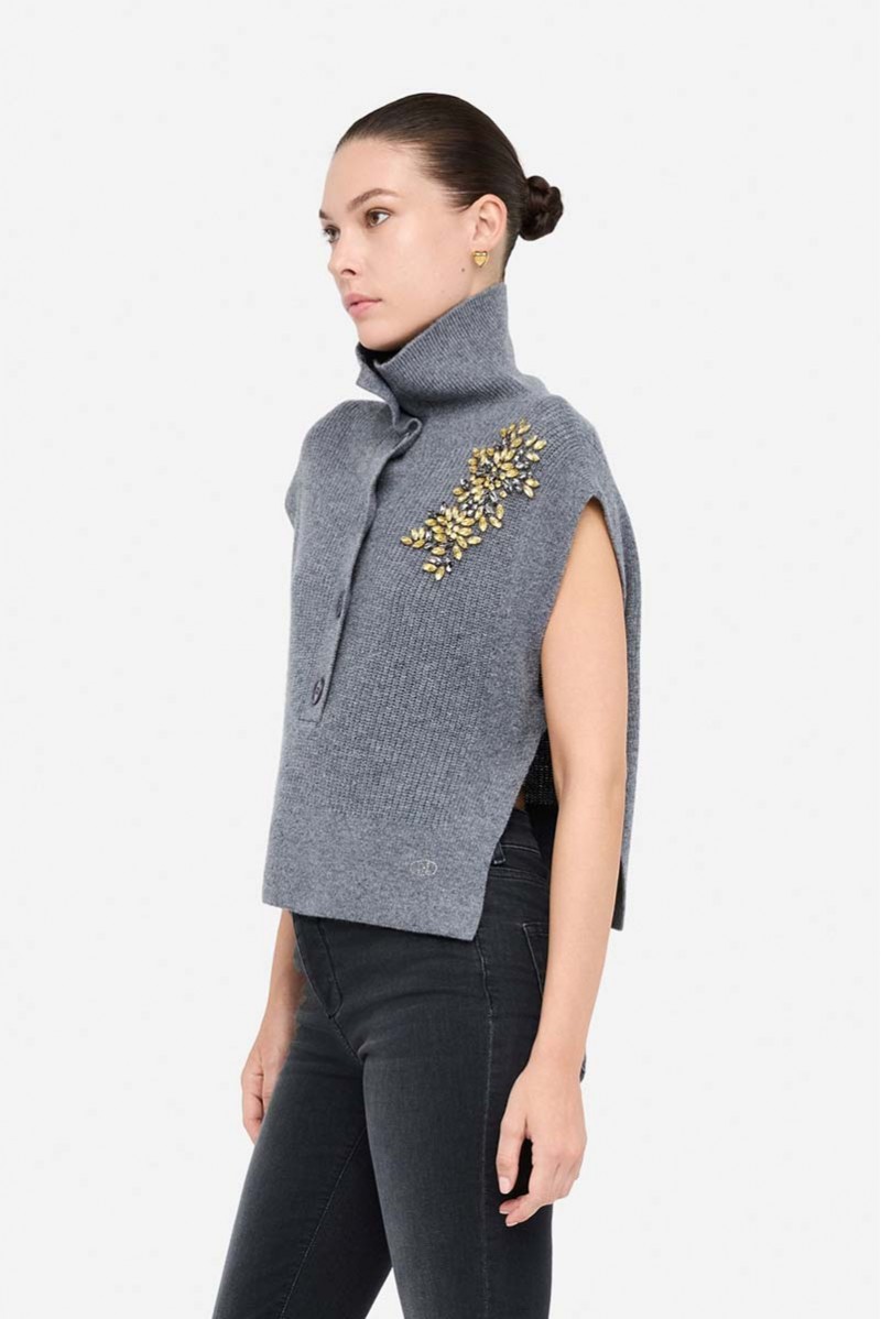 LIU JO MAGLIA COLLO ALTO JEANSERIA