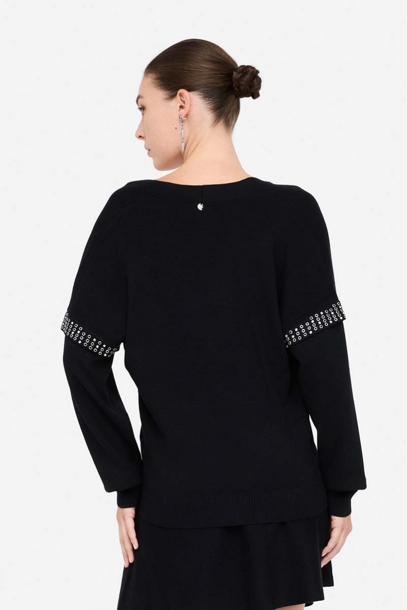 LIU JO MAGLIA SCOLLO V JEANSERIA