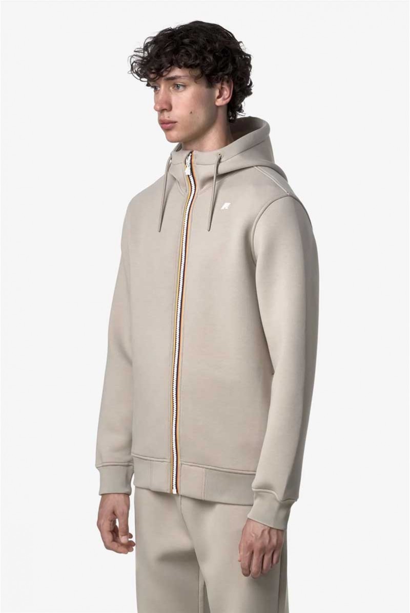 K.WAY FELPA ZIP CAPPUCCIO CASUAL