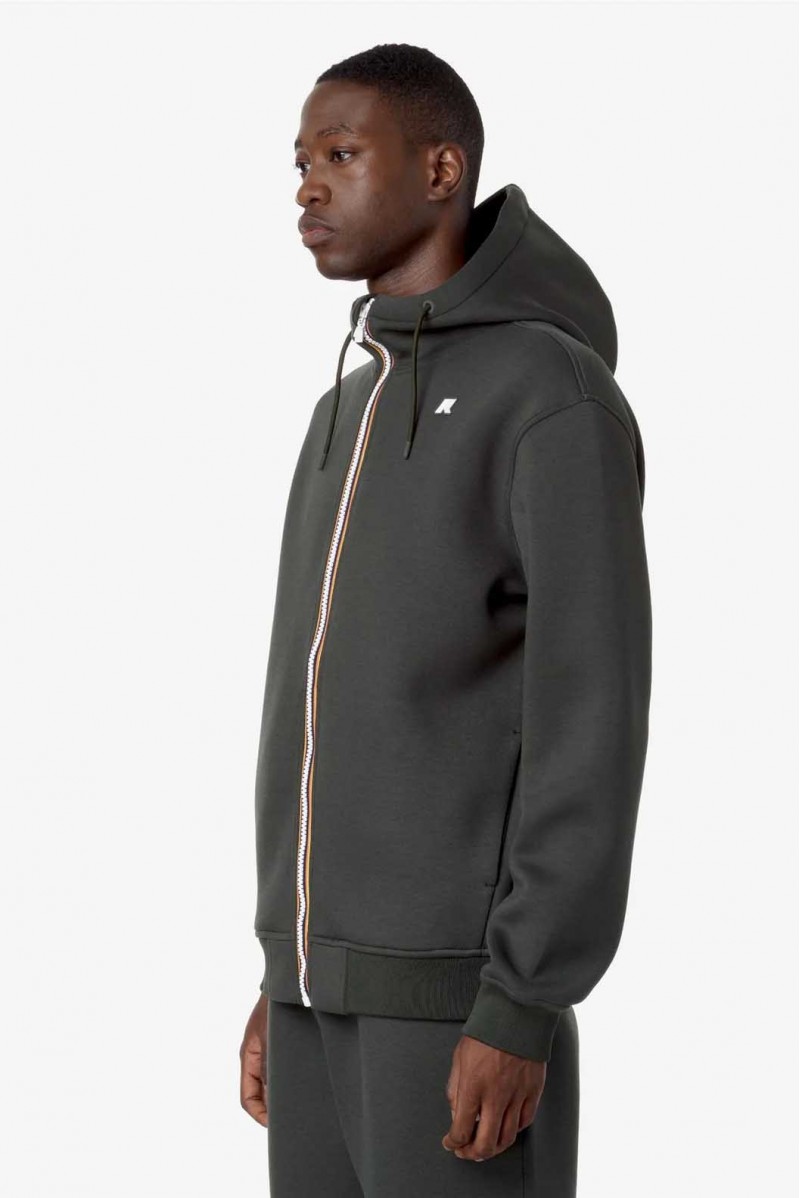 K.WAY FELPA ZIP CAPPUCCIO CASUAL