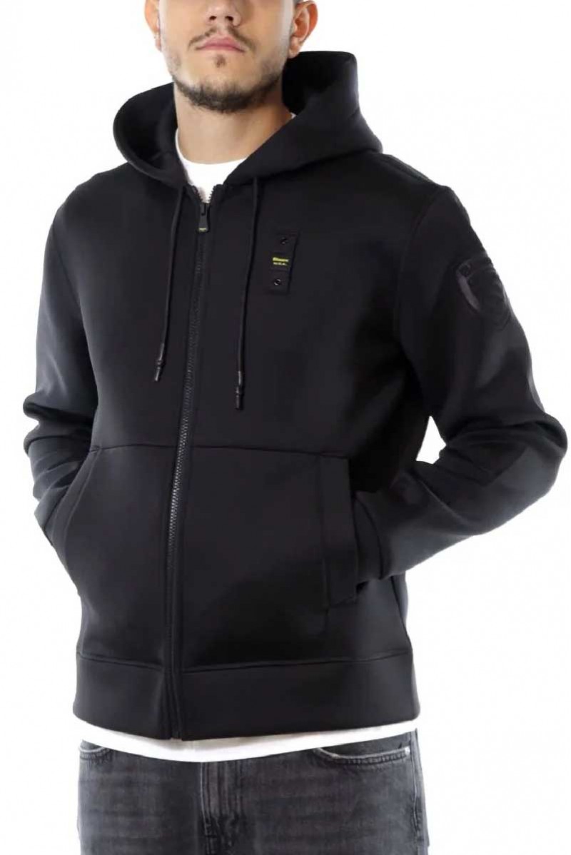BLAUER FELPA ZIP CAPPUCCIO...