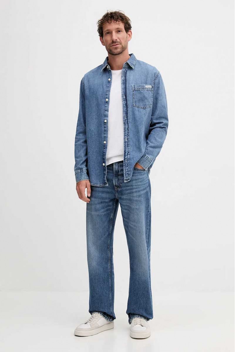 CALVIN KLEIN JEANS CAMICIA JEANS ML JEANSERIA