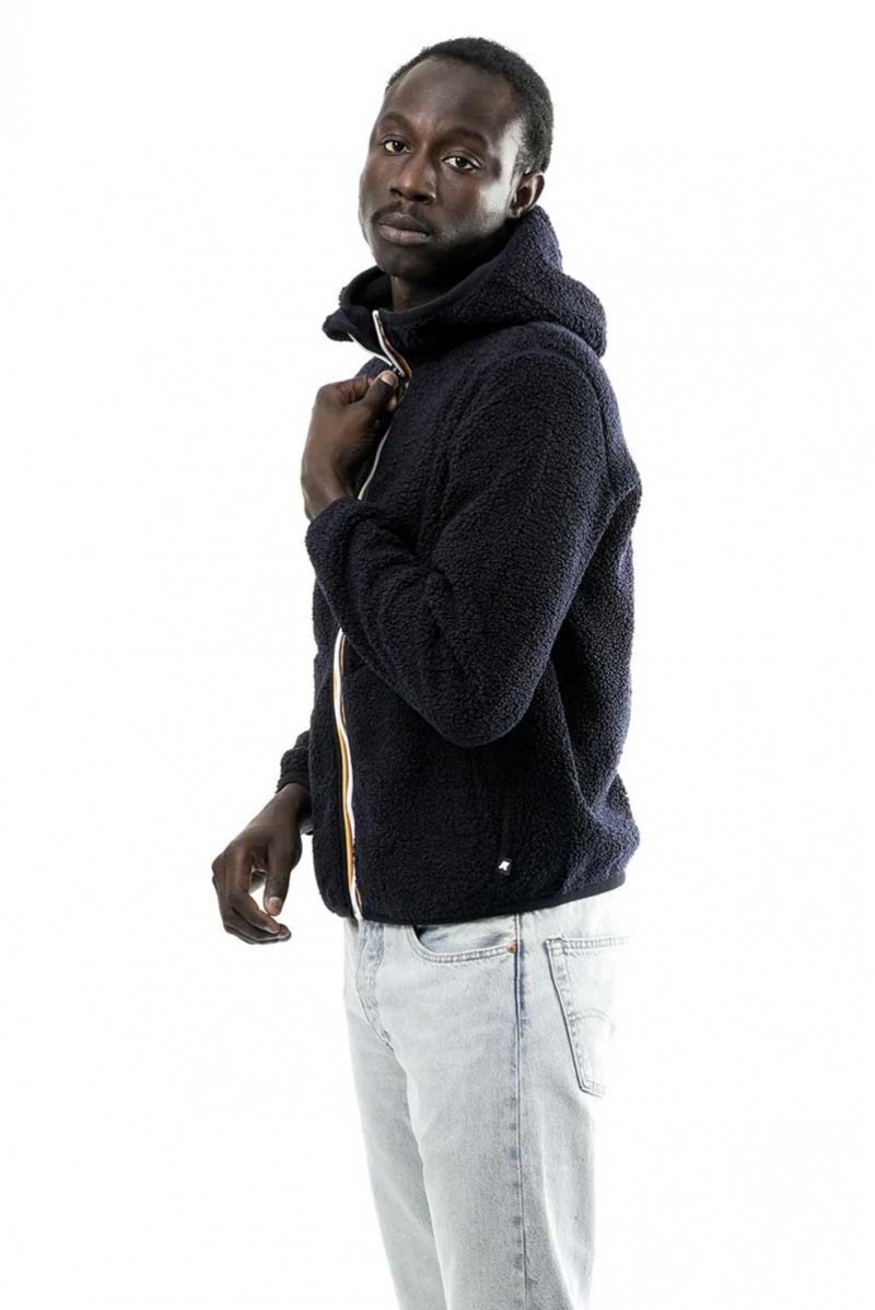 K.WAY FELPA ZIP CAPPUCCIO CASUAL