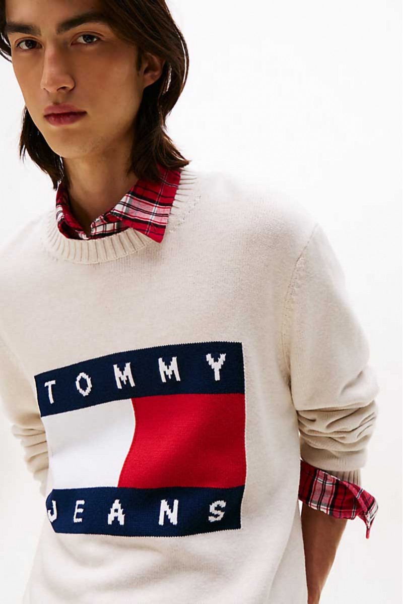 TOMMY HILFIGER MAGLIA GIROCOLLO JEANSERIA