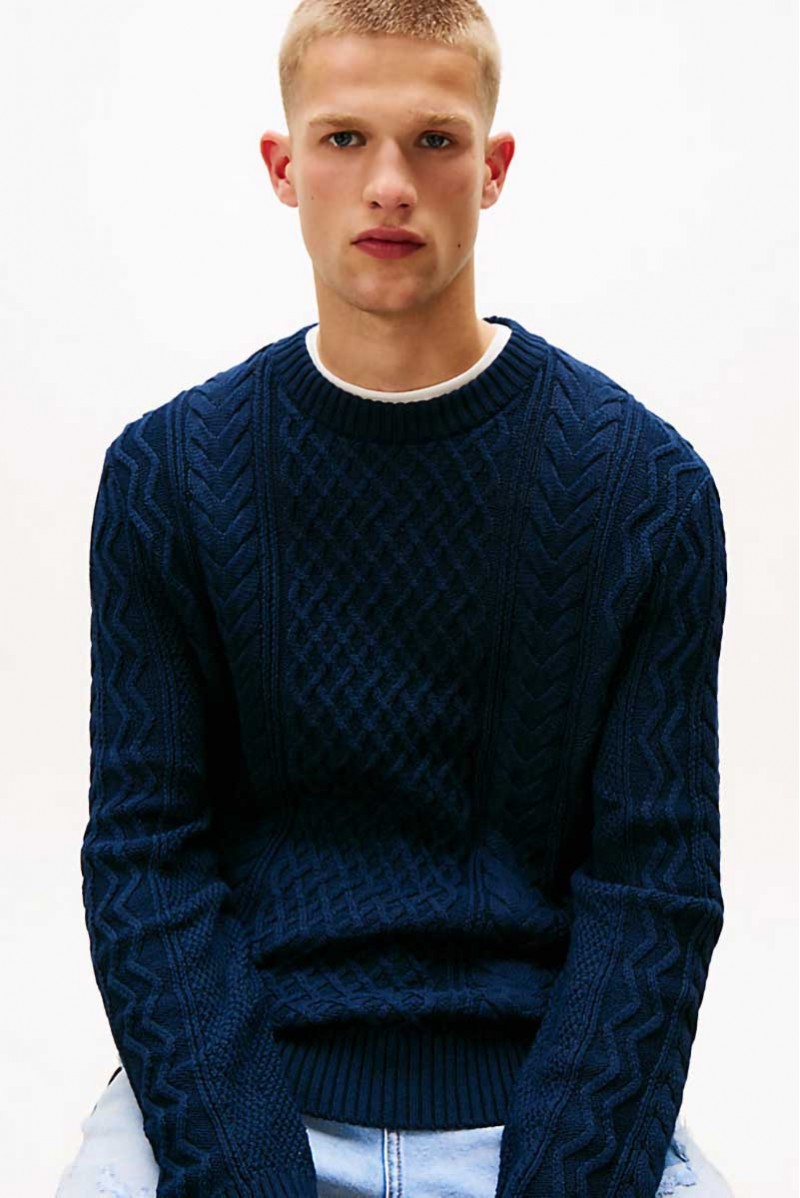 TOMMY HILFIGER MAGLIA GIROCOLLO JEANSERIA