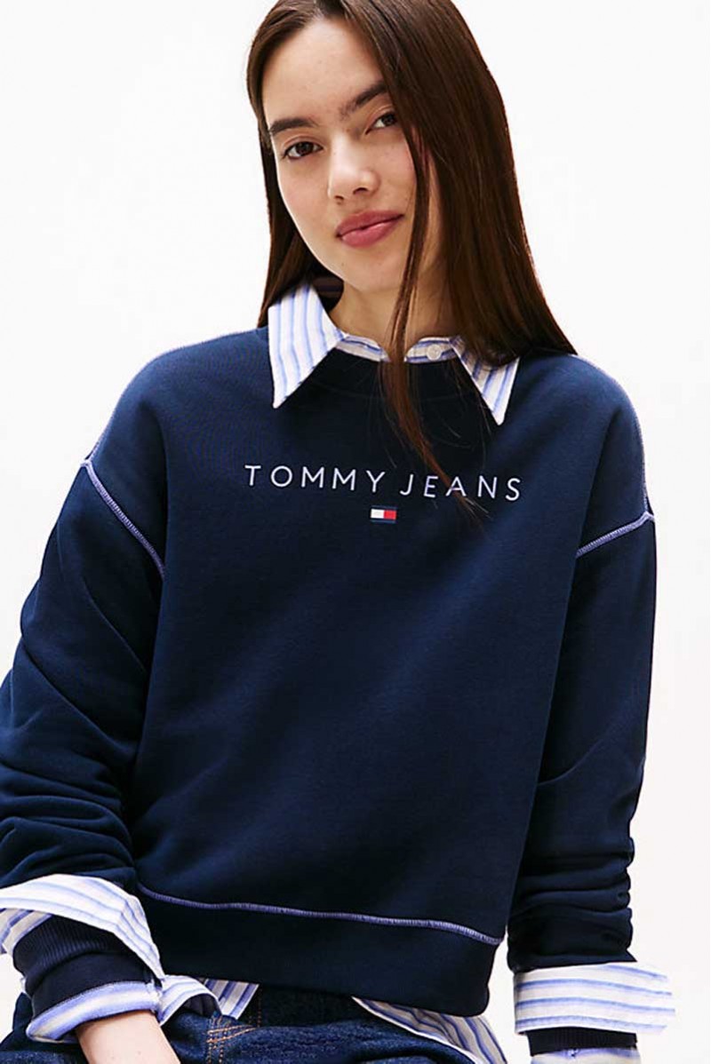 TOMMY HILFIGER FELPA GIROCOLLO JEANSERIA